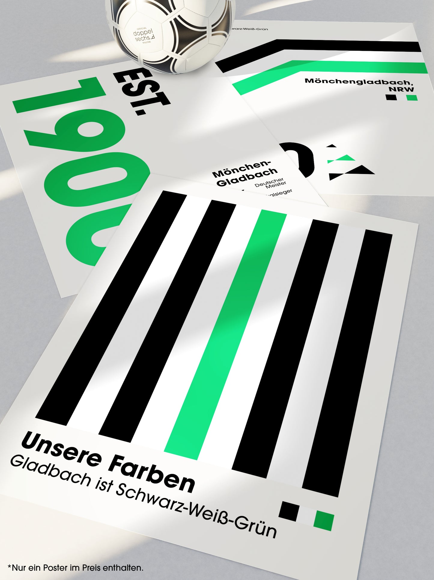 Gladbach - "Farben" Fußballposter