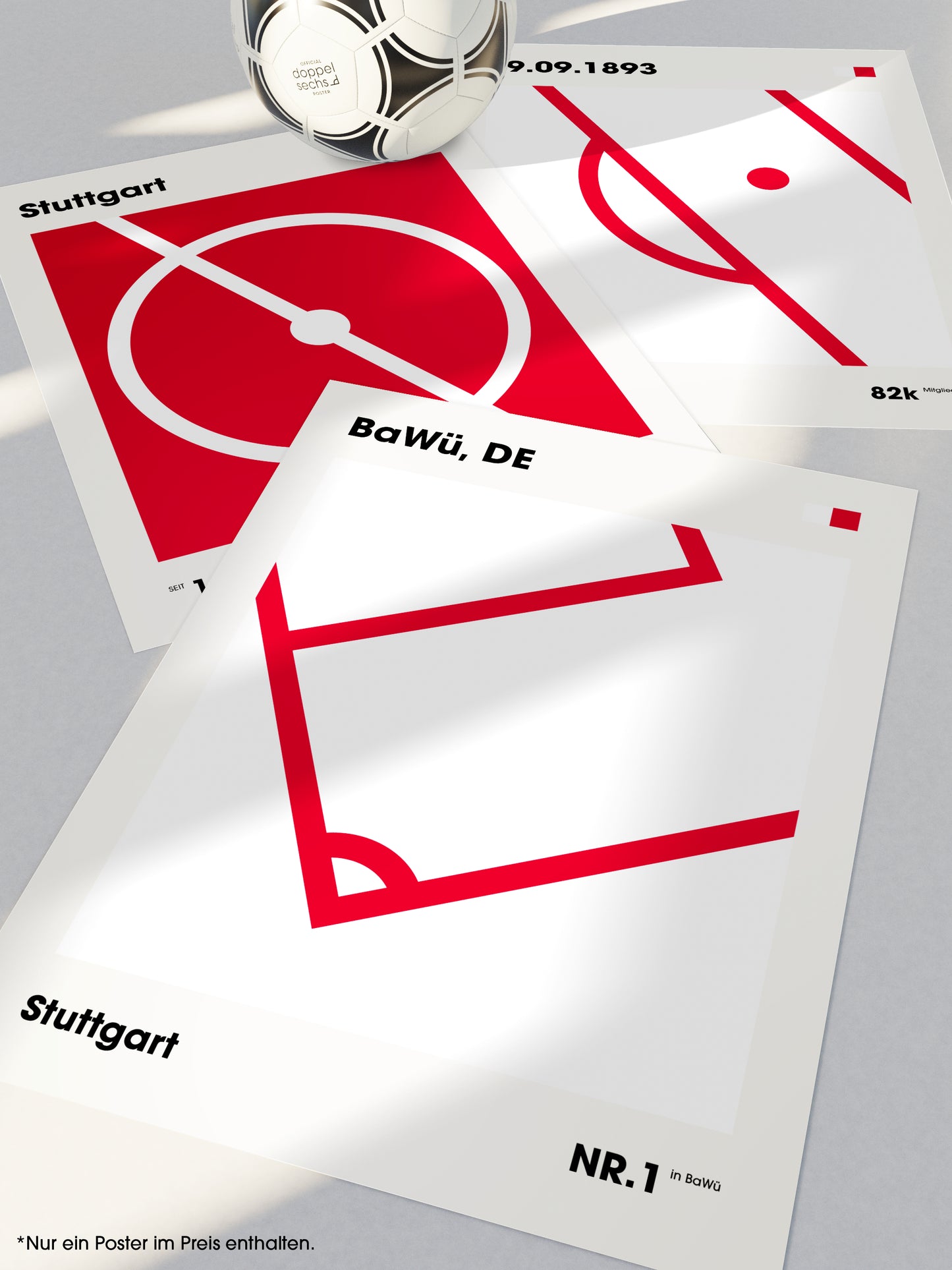 Stuttgart - "Eckfahne" Fußballposter