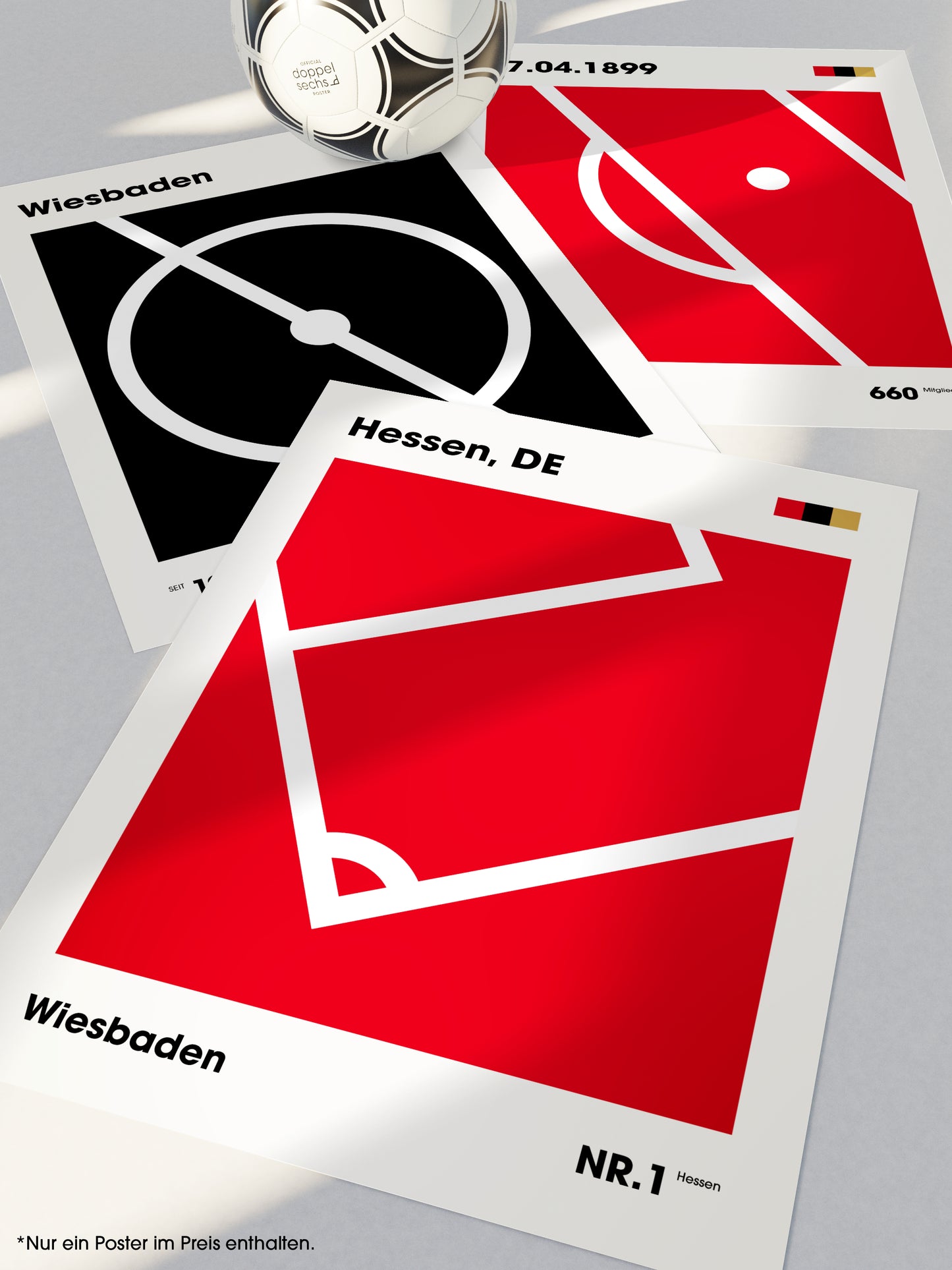Wiesbaden - "Mittelkreis" Fußballposter
