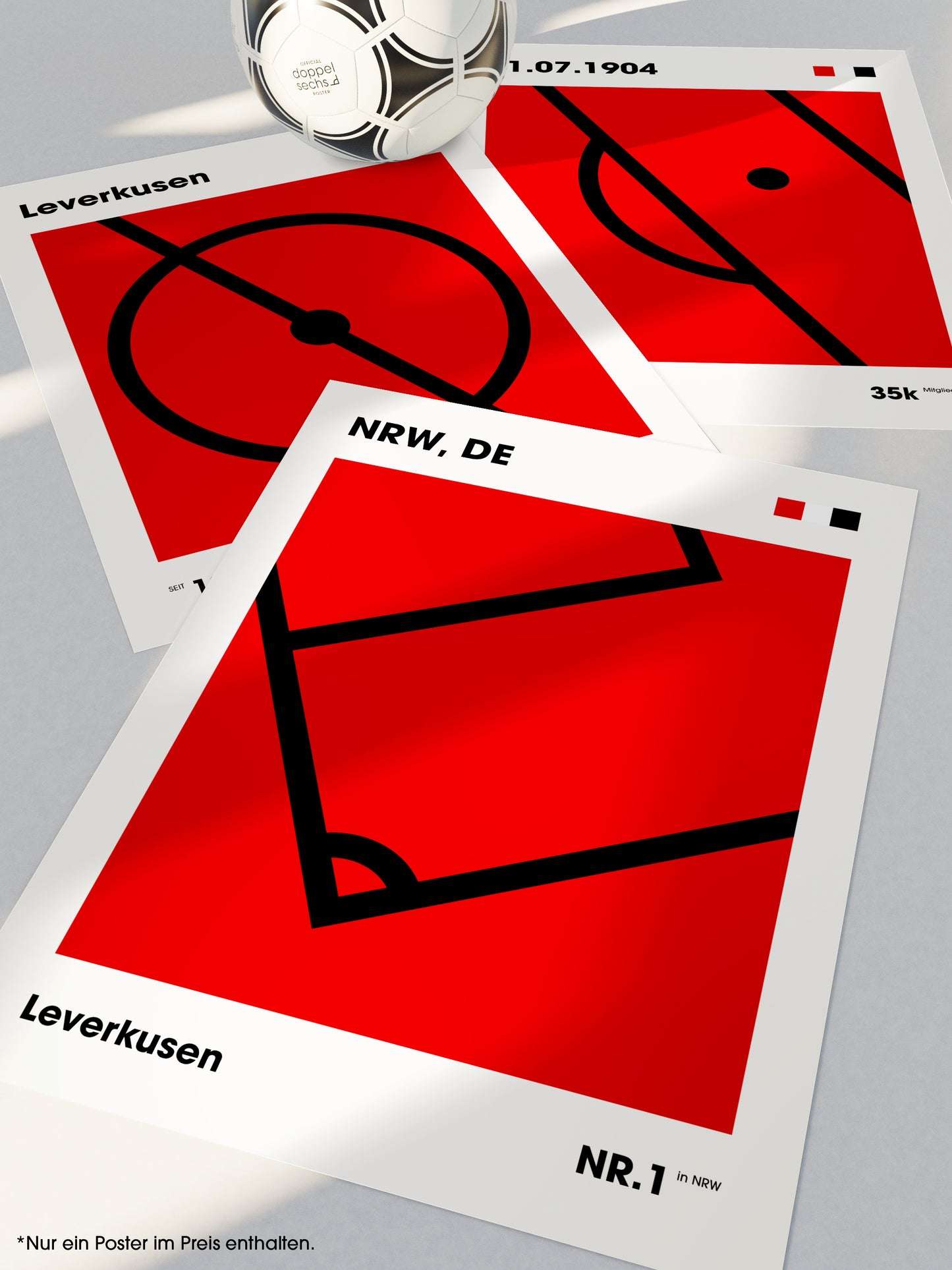 Leverkusen - "Mittelkreis" Fußballposter