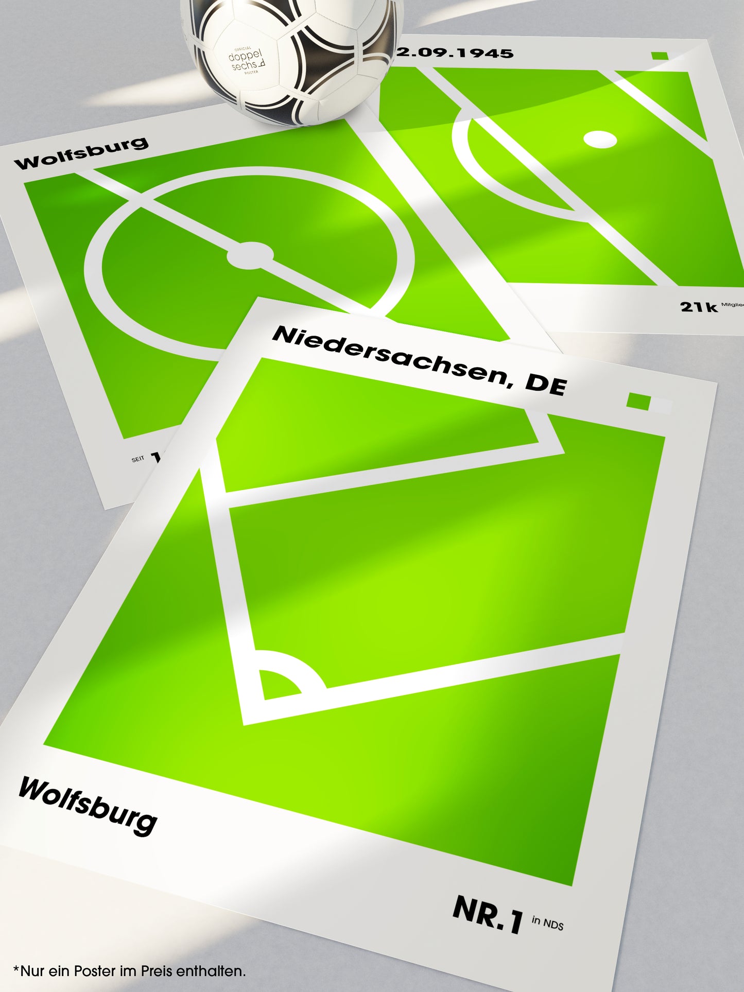 Wolfsburg - "Eckfahne" Fußballposter
