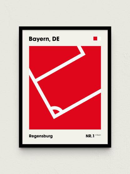 Regensburg - "Eckfahne" Fußballposter