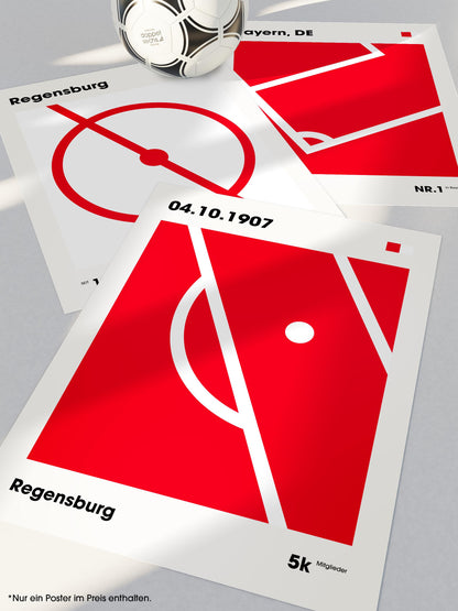 Regensburg - "Eckfahne" Fußballposter