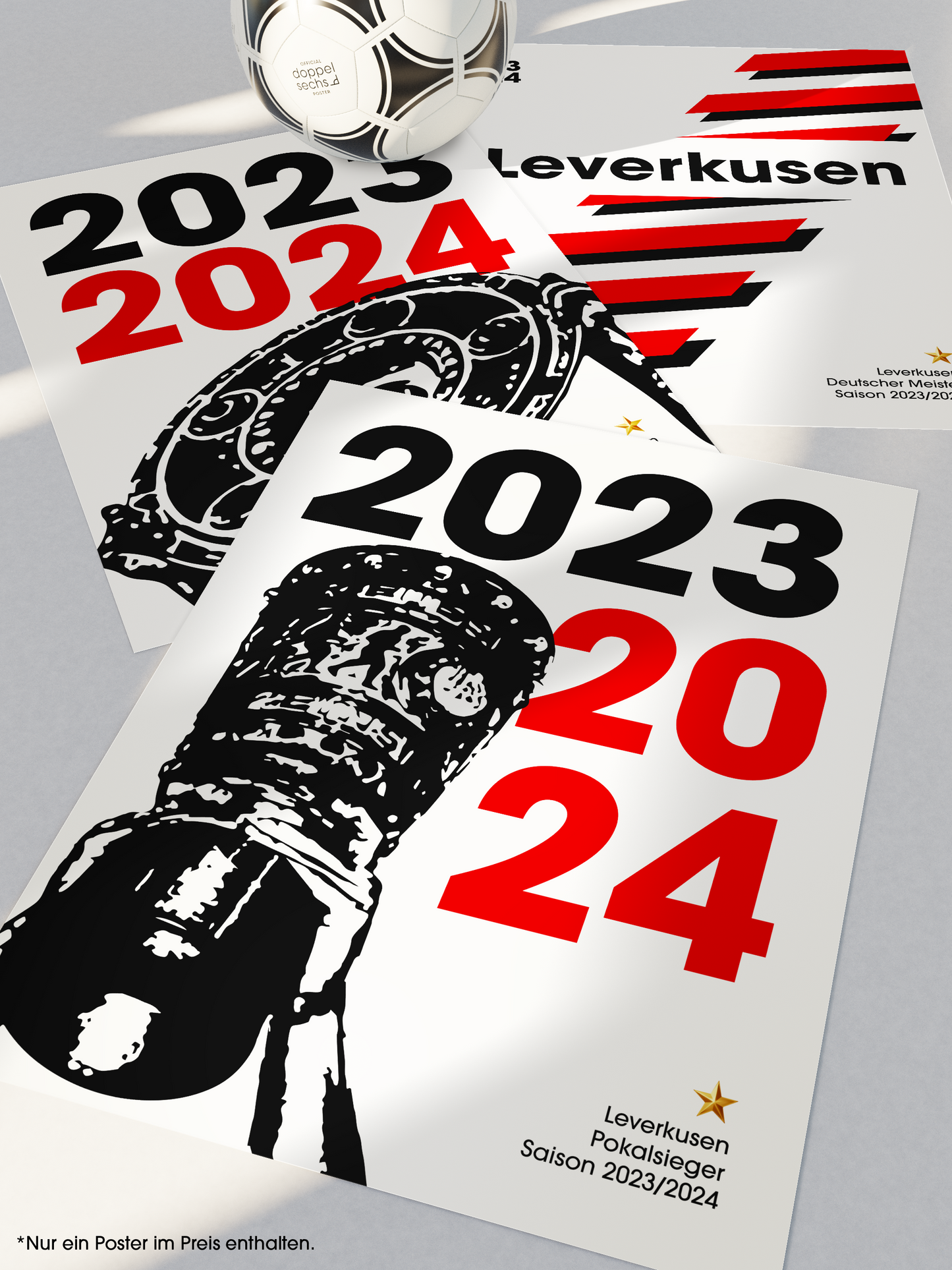 Leverkusen Double Special - "Pokal" Fußballposter