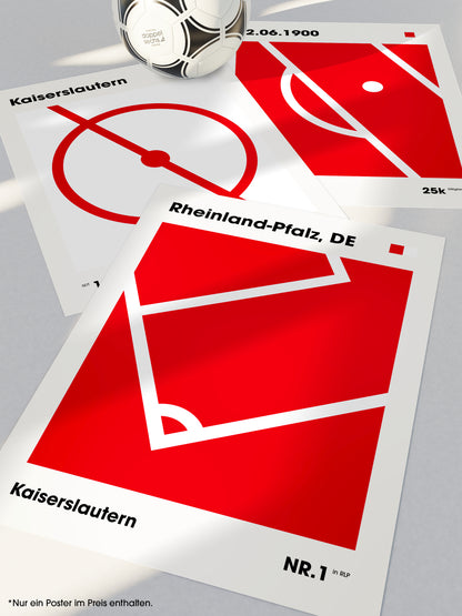 Kaiserslautern - "Eckfahne" Fußballposter